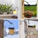 FEED GARDEN 2 Pack 14 Inch Hanging Plant Bracket Wall Hooks Decorative Plant Hangers for Outdoor Hanging Bird Feeders, Wind Chimes, Plant Baskets, Black
