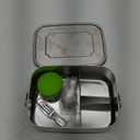 Stainless Steel Lunch Box - Food Storage Container with Removable Divider - Leak-proof Thanks to Silicone Seal - Storage Box 1100 ml - Camping/Picnic (Pack of 1-1100 ml)