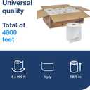 Tork Universal Hand Towel Roll White, Compatible with H21 Dispensers, 100% Recycled Fiber 6 Rolls x 800 Ft (RB8002)