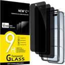 NEW'C 3 Pack Privacy for iPhone Air/iPhone 17 Air Screen Protector (6.5 inches), Anti-Spy Tempered Glass Film,Case Friendly, Balanced 28-Degree Privacy Angle-Easy installation tool included