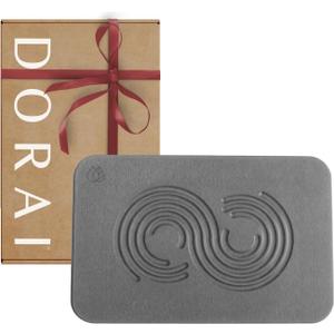 Dorai Home Bath Stone Mat 23.6"x15.4"  Quick-Dry, Non-Slip Diatomite Stone Bath Mat for Bathroom, Zen Slate