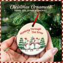 2 x KILYHOME Duck Christmas Ornament 2025 - "Honking Through Snow Ceramic Ornament, Cute Goose Decoration - Rustic Animal Decor, Duck Xmas Holiday Keepsake, Ideas for Goose Lovers