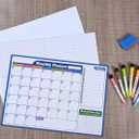 Magnetic Dry Erase Calendar Whiteboard Set  Monthly Weekly Planner, Habit Tracker, Grid & Blank Boards with 7 Markers & Eraser, Fridge Magnet Organizer for Home & Office Gift