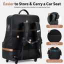 Car Seat Travel Bag for Airplane with Wheels, 4 Spinner Wheels, 900D Heavy Duty Padded Carseat Travel Bag, Ergonomic Backpack with Waist Support, Universal Fit for Convertible Infant Seats