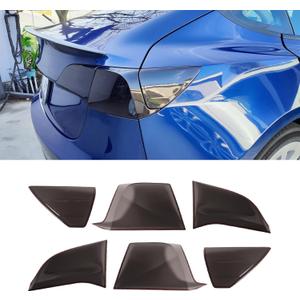 Smoked Tail Light Cover Guards Fit for Tesla Model 3 2017-2023 / Tesla Model Y 2020-2024 Accessories, Rear Taillight Decorative Protection Trim, Reverse Tail Lamp Shell Shade
