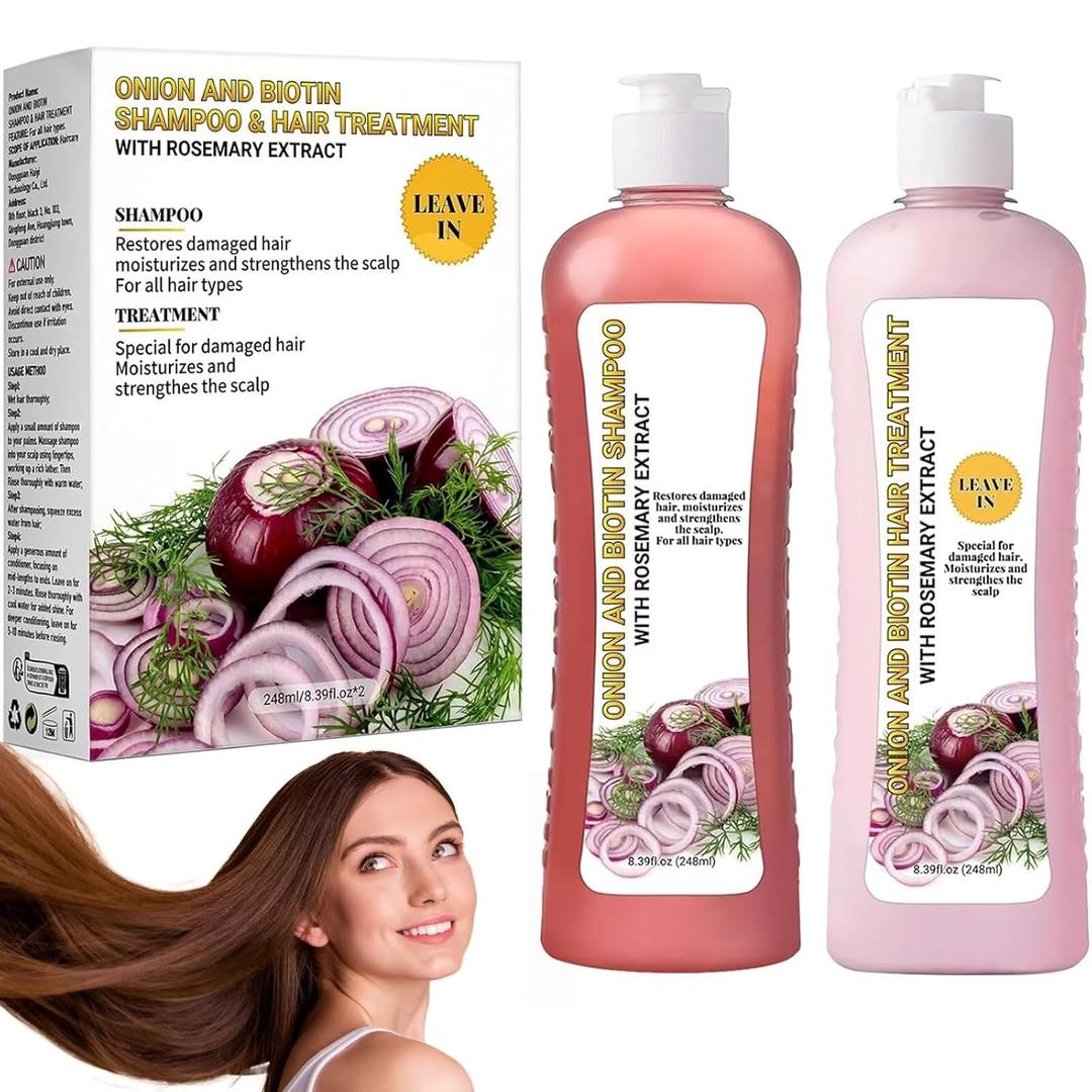 Onion Biotin and Rosemary Shampoo, Onion Rosemary Shampoo for Soft Hair & Shine for Hair Growth, Hair Loss and Thinning Hair