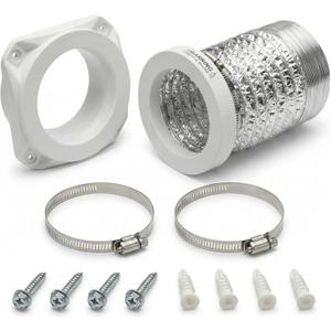 Magnetic Dryer Vent Kit for Tight Spaces - Self-Aligning Mag-Snap Connector, Heat Resistant & Flame Retardant ABS, Airtight Seal, Includes 4" x 2.6ft Flexible Duct & Clamps