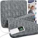 Extra Large Heating Pad for Back Pain Relief, 33"x17" Electric Heat Pad for Neck, Shoulders, Cramps, Menstrual Pain, 9 Heat Settings & 4 Auto-Off Timers, Soft Machine Wash Fabric, Gifts for Lover Gray
