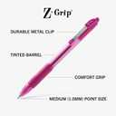 4 x Zebra Pen Z-Grip Retractable Ballpoint Pen, Smooth-Flowing Assorted Fashion Colors, 1.0mm Medium Point, School & Office Supplies, Ideal for Note-Taking, Journal and Planner Use, 7-Pack (22276)