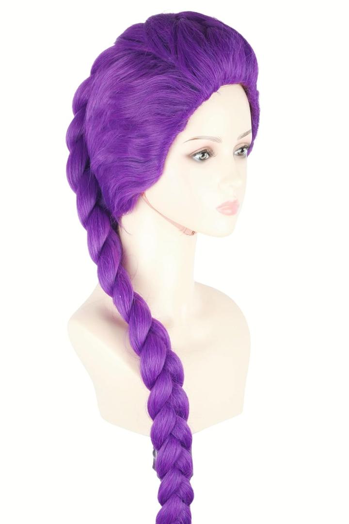 40-inch Purple Long Braid Wig Anime Cosplay Wigs for Halloween Costume Wig