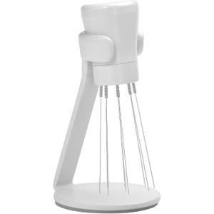 Normcore WDT Tool V2.1 with Stand - 0.23mm 9 Prong Espresso Distribution Too, Weiss Distribution Technique, Magnetic Coffee Stirrer with 16 Extra Needles, Non-Stick Coating White