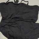 Tempt Me Women Bandeau Bikini Set Strapless High Waisted Two Piece Swimsuit Longline Bathing Suits (XX-Large, Black)