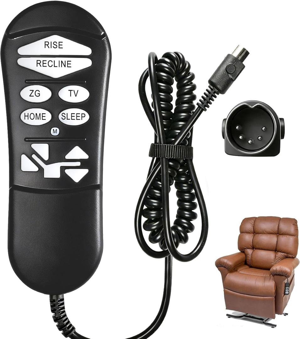 ZKAD-5 5-Pin Lift Chair Remote Replacement for Golden Technologies & Ultra Comfort, 11-Button Hand Control for Dual Motor Recliner, Compatible with MaxiComfort PR-510 Cloud, PR-756 Relaxer, UC-550