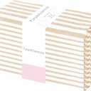 PurpleEssences Plain Striped Cloth Napkins - Set of 12-100% Cotton - 18 x 18 Inch - Spring Easter Summer and Perfect Everyday Use Dinner Napkin - Beige and White