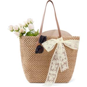 Straw Beach Tote Bag for Women: 2026 Large Woven Handbag with Zipper, Perfect for Vacation, Travel and Summer Pool | Lightweight, Hand-Woven, Shoulder, Boho