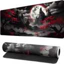 Extended Gaming Mouse Pad, Large Desk Mat XL Anime Mouse Pad Waterproof with Stitched Edges, Non-Slip Desktop Pad for Home and Office, Level Up Your 31.5x11.8 Inch (Night canyon2)