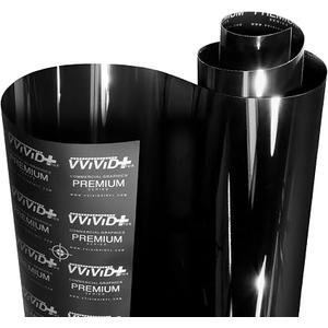 VViViD+ Ultra Gloss Premium Vinyl Car Wrap Film (1.5ft x 5ft, Gloss Piano Black)