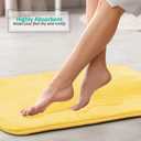 Clara Clark 2 Piece Bathroom Rugs Bath Mat Set, Velvet Memory Foam Bath Mats for Bathroom - Non-Slip, PVC Backing Bath Rugs, Washable - Dries Quickly, Yellow, 17 x 24 + 20 x 32