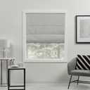 Exclusive Home Curtains Acadia 100% Blackout Polyester Roman Shade, 34"x64", Silver