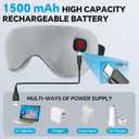 Heated Eye Mask for Dry Eyes Relief, Cordless Eye Mask with 3 Heat Settings, Washable Eye Cover, Warm Heating Pad for Stye Eye Treatment & Travel Use (Gray)