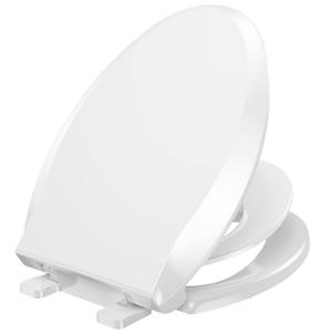 YASFEL Toilet Seat with Toddler Toilet Seat Built in, Plastic, Elongated Slow Close with Magnets For Potty Training For Kids & Adults (White, 18.5)