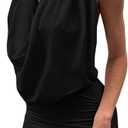 Floerns Women's Sleeveless Halter Dress Draped Cowl Neck Party Bodycon Mini Dresses (Black), XS