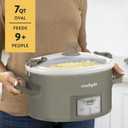 Crock-Pot Locking Lid 6qt Cook and Carry Programmable Slow Cooker Moonshine Green (Grey), 7 Quarts