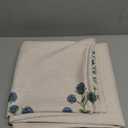 patdrea Designer Blue Tablecloth for Rectangle Tables, Vintage Linen with Leaves and Flowers Pattern Tablecloths, Farmhouse Floral Table Cover Cloth Decorative for Kitchen Dining Room, 63"*94"