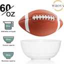 Wrova Wheat Straw Bowls Set 60 OZ, Unbreakable Large White Bowls Set of 6, Microwave and Dishwasher Safe Big Cereal Bowl for Dorm and Apartment, Salad Bowl for Serving Oatmeal and Popcorn (White)