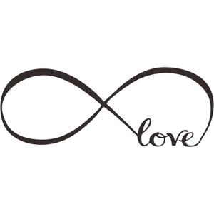 Love Wedding Anniversery Giftsl Stickers Beautiful Forever Heart Love Always Infinity Symbol Bedroom Living Room Art Decoration 23 x 10 in Black (4)