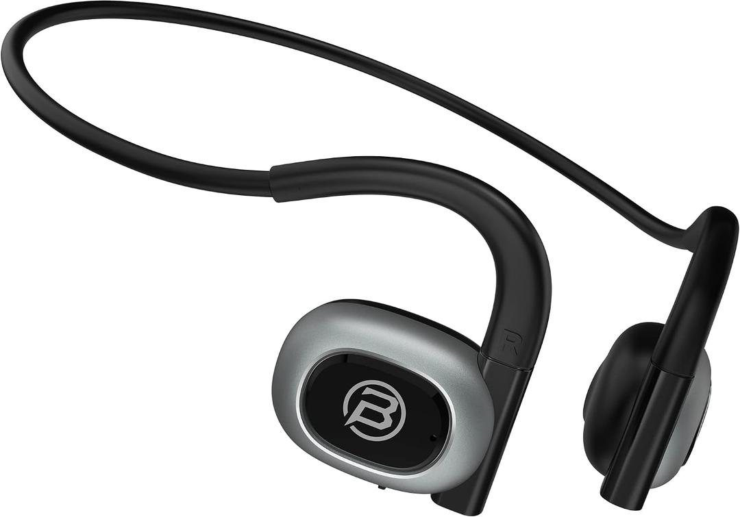 BUGANI Open Ear Headphones Wireless Bluetooth, Touch Control Bluetooth Headphones 5.3, Waterproof Sport Wireless Headphones for Workout Running, 8 Hours Playtime, Black