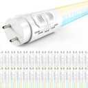 Sunco 30 Pack T8 LED Bulbs 4 Foot, LED Fluorescent Tube Replacement, 4ft LED Tube Light, Ballast Bypass, 18W, 2200 LM, Selectable CCT 3000K/3500K/4000K/5000K/6000K, Single Ended Power, Clear Lens UL