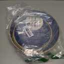 PLASTICPRO 32 Pieces Crystal Design Plastic Plates Combo Pack 7 inch and 10 inch Gold Rim Elegant Disposable Plates, Transparent Blue