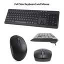 Wireless Keyboard and Mouse Combo for Windows, 2.4G Full-Sized External Cordless Computer Keyboard Mouse Combo for Laptop PC Desktop Chrome Mac, Number Pad 1600 DPI Silent Mouse USB Receiver (Black)