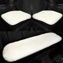 IRIWOOL Genuine Sheepskin Auto Seat Pad, Soft Wool Seat Cover Breathable and Sweat-Wicking Universal Fit,19.2 inch x19.2 inch (Front seat Cushion 2pcs & Rear seat Cushion 1pc, Ivory White), 3 Piece Set