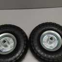 (2 Pack) RRQ 10 Inch Pneumatic Wheel 4.10/3.50-4 Tire, 10" Pneumatic Wheels with 5/8" Bearings,2.2" Offset Hub for Garden Cart, Hand Truck, Lawn Cart, Mower