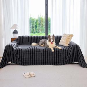 Non Slip Couch Covers for 2 Cushion Couch Sofa, Pet Friendly Sofa Covers Washable, Heavy Duty Scratch Resistant Furniture Cover for Dogs Fits Love Seat, 91" x 118", Gray