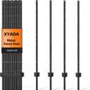 Metal Fence Post 5feet, Heavy Duty Garden Fence Post for Holding Wire Fence, Sign U Post Pack of 15 Sturdy Outdoor No Dig Fence Post for Garden Yard  Black