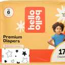 Hello Bello Diapers, Size 6 (35 lbs) Superstars, 17 Count of Premium Disposable Baby Diapers, Hypoallergenic with Soft, Cloth-Like Feel