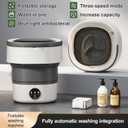 Portable Washing Machine 20L Small Foldable Washer with Spin Basket, 3 Mode Deep Clean Mini Laundry Machine for Travel, Dorms, Camping, Ideal for Baby Clothes, Underwear, Socks Gray