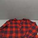 Astylish Women's V Neck Plaid Shirts Flannel Casual Blouses Button-Down Business Boho Tops Long Sleeve 2025 Fall Outfits (Large, Red)