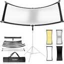 FUDESY Clamshell Light Reflector/Diffuser,67"x24" Curved Photography Lighting Reflector for Photo Video Studio Shooting with Black/Silver/White/Gold Reflectors,Carry Bag