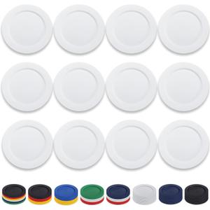 Berglander White Plastic Plates Set of 12 Pieces 10", Reusable and Unbreakable Flat Dinner Plates, Salad Plates, Pasta Bowls, Dishes Set Easy to Carry for Home, Garden, Picnic, Camping, Outdoor