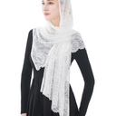 Wgior Elegant Floral Catholic Church Veil, Soft Mantilla Chapel Prayer Scarf Wrap Shawl Headscarf