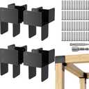6x6 Stainless Steel Pergola Brackets, Heavy Duty Post Cap Tie Bracket 4Pcs | Actual 5.5", Corner Post to Beam Bracket for Gazebos, Decks and Porches.