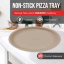 White Marble Non Stick Pizza Pans Set of 3  Carbon Steel Pizza Baking Trays (9.45", 11.02", 12.99") for Oven Use, Durable, PFOA, PFOS, PTFE Free, Dishwasher Safe, Stain-resistant, Easy Cleanup