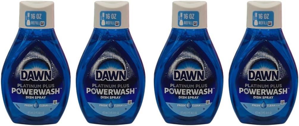 Dawn Platinum Powerwash Dish Soap Spray Refill, Fresh Clean Scent 16 fl. oz., 4 ct.