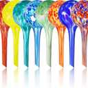 Plant Watering Globes Set of 8 - Small Self Watering Globes for Indoor & Outdoor Plants - Multicolored, Automatic, Glass Watering Bulbs for Daily Use, Plant Watering Devices