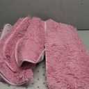 4 Piece Non Slip, Toilet Lid Cover and Contour Mat, Bath Mats Shower Mats Bath Rug Mat for Tub Toilet Bathroom (Pink)