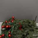 AMORISE Christmas Wreath with Lights, 26 in Norfolk Pine Wreath for Front Door, Large Greenery Wreath with Red Bow, Bell, Real Touch Artificial Wreaths for Indoor Outdoor Holiday Decor, FF11